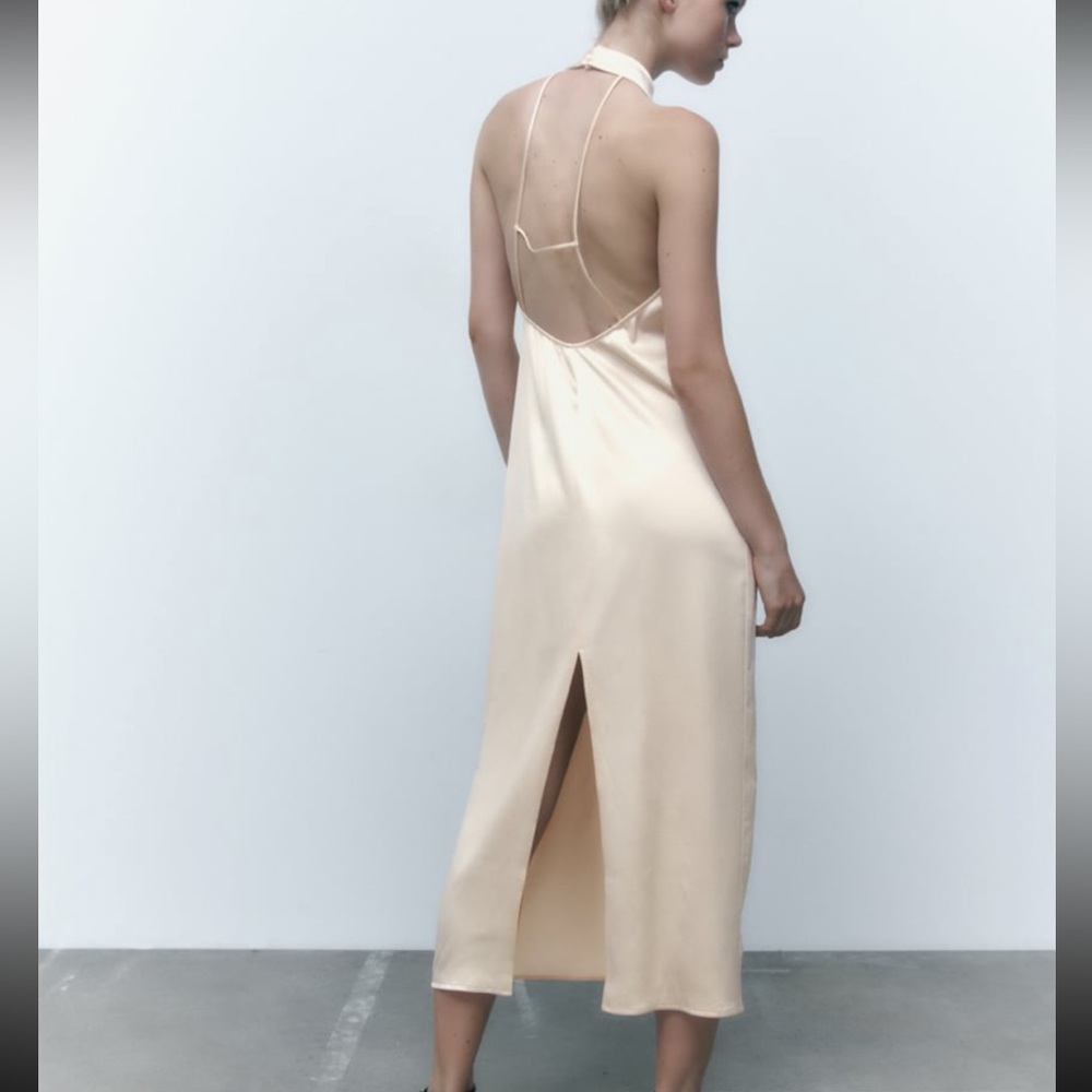 NWT Zara Satin effect halter dress - Picture 5 of 10
